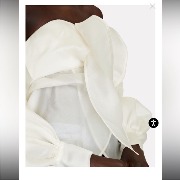 Andres Otalora Serrania Puffed-Sleeve Off-The-Shoulder Silk Top - Picture 3 of 9